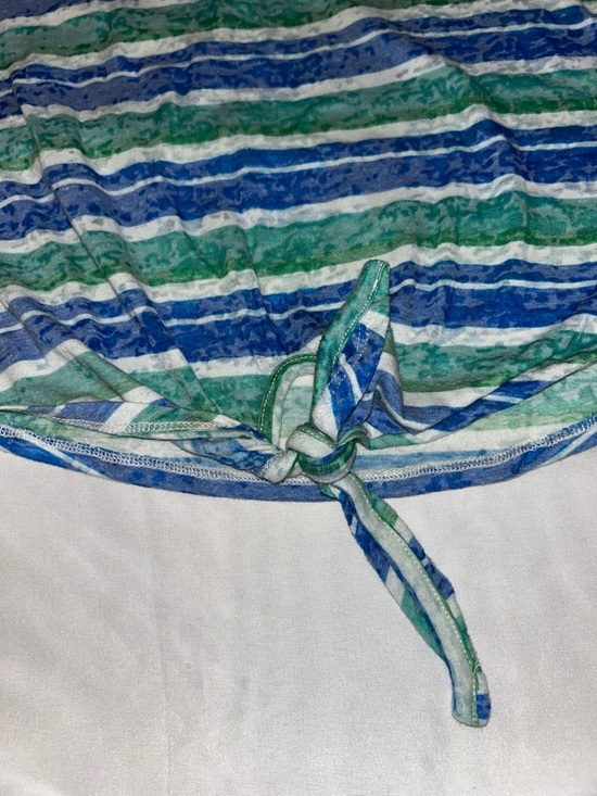 Pink Rose Striped Short-Sleeve Tee in Blue, Teal & White - Picture 6 of 6